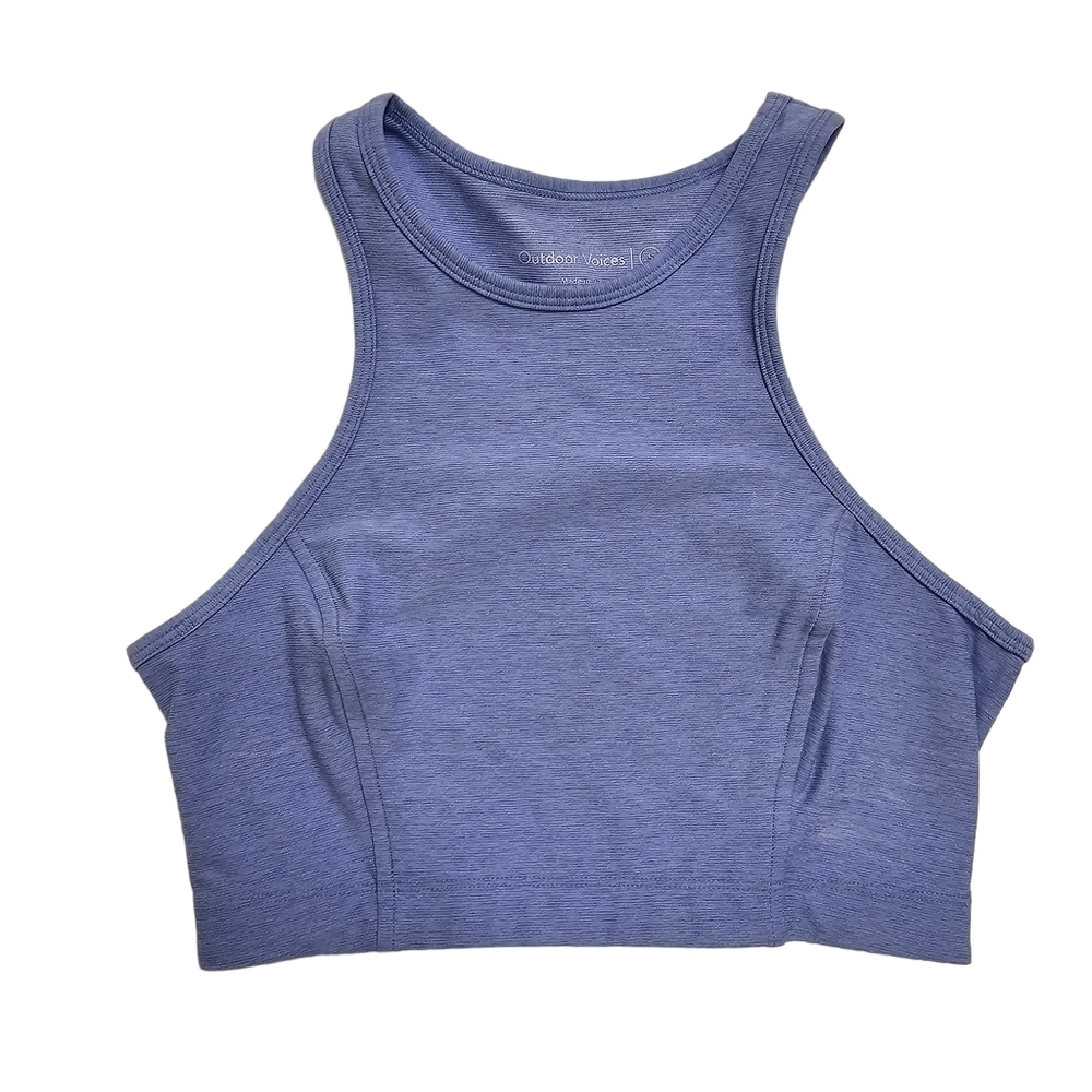 NWT Outdoor Voices Heathered Lilac Purple Blue Athena Crop Sports Bra Tank S